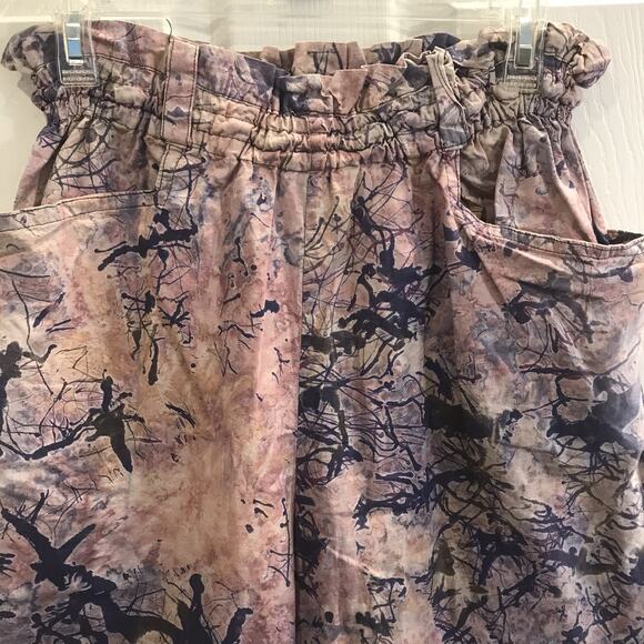 Kaliyana Artwear Tie Dye Shorts High Rise Cotton Purple Pink Blue Pockets Small - Picture 2 of 9